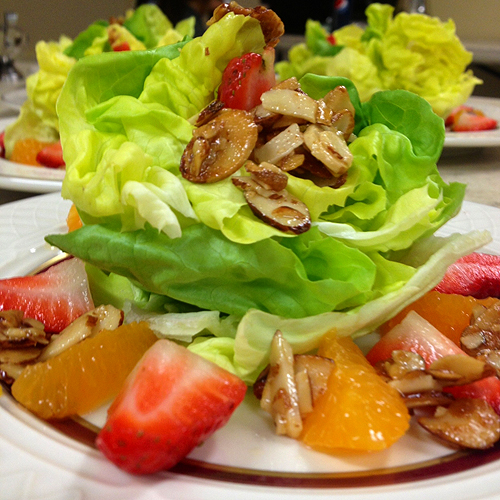 Tangerine Strawberry and Agave Almond Salad