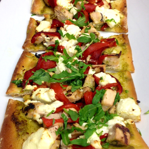 Grilled Chicken and Roasted Red Pepper Flatbread